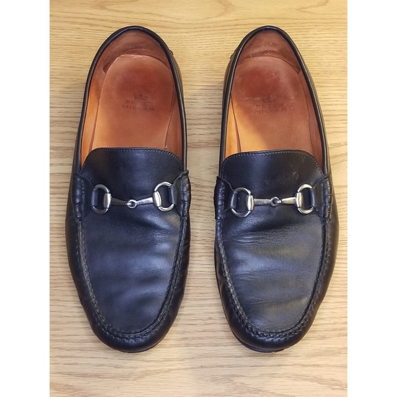 Peter Millar Loafers Men\'s Size 9.5 M Black Leather Horse Bit Slippers MC00F40 main image 4